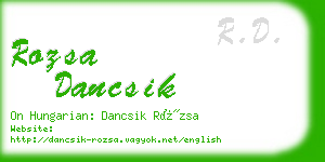 rozsa dancsik business card
